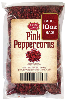 Spicy World Pink Peppercorns bag, premium whole pepper for gourmet seasoning