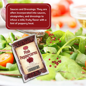 Spicy World Pink Peppercorns salad, ideal for bright, aromatic finishing touch