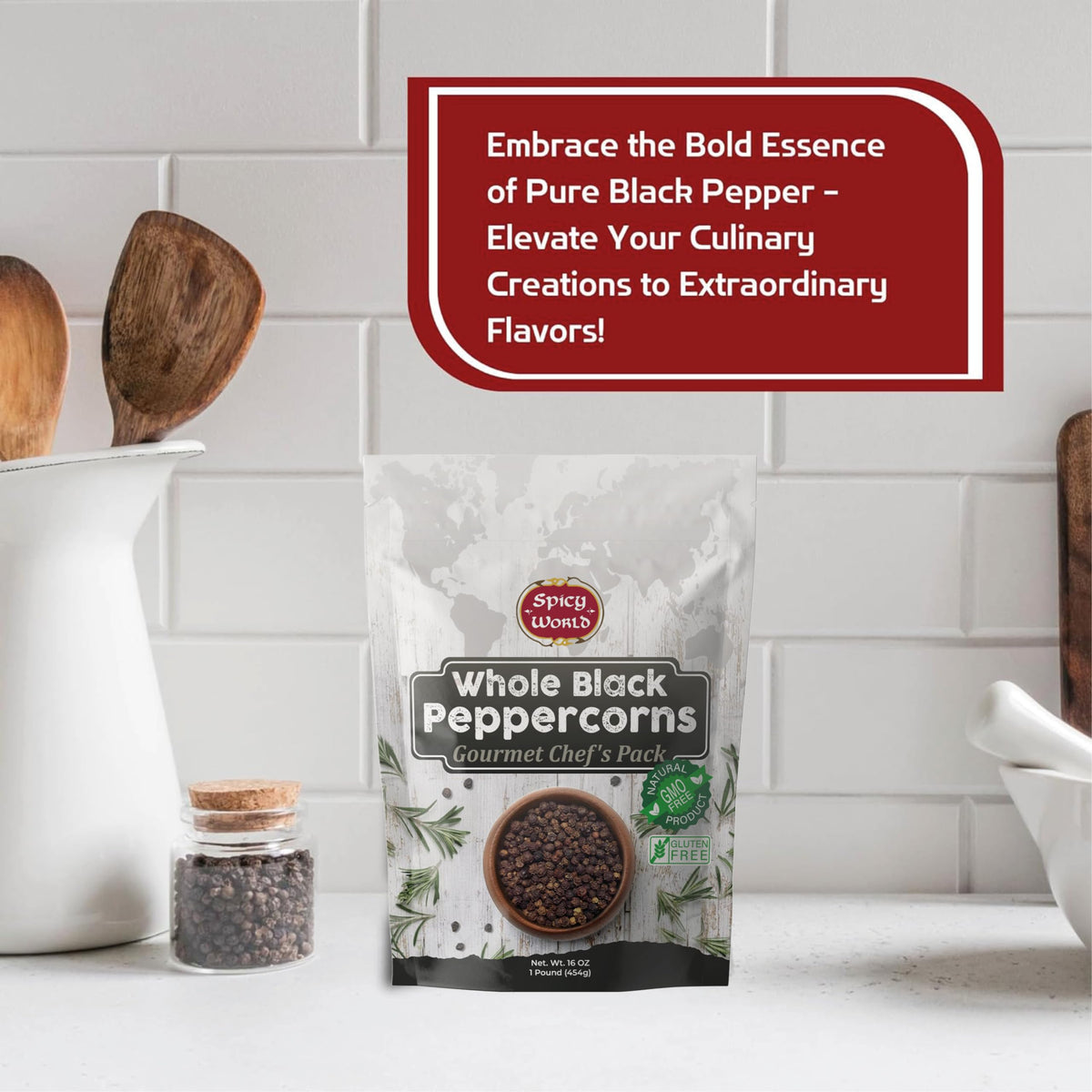Spicy World premium quality peppercorns to enhance meat, vegetables, pasta