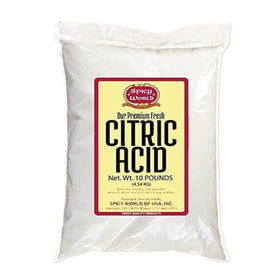 Spicy World citric acid 10 lb bag for versatile household use.