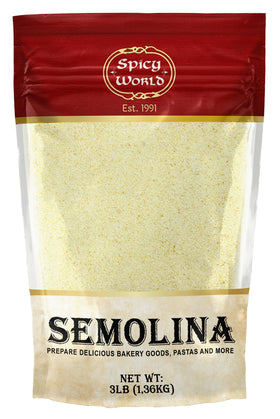 Spicy World Semolina Flour 3 lb bulk pack for home bakers