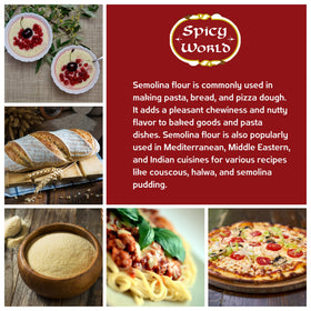 Spicy World Semolina Flour fine-ground texture blends easily into doughs