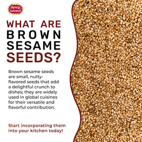 Sesame seeds being poured from a scoop for stir-fries and bowls