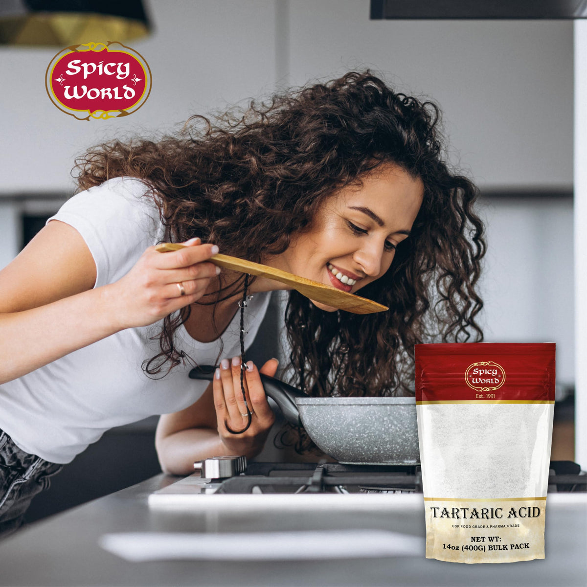 Spicy World tartaric acid used in baking as a leavening aid.