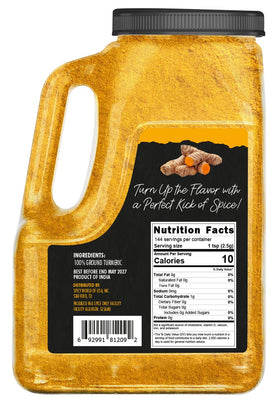 Spicy World Turmeric Powder bulk pail enables large-batch curries and meal prep.