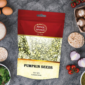 Spicy World vegan pumpkin seeds snack idea, ready-to-eat for healthy energy on-the-go