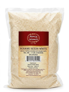 Spicy World white sesame seeds used in an Asian dish garnish