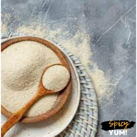Spicy Yum fonio porridge bowl invites creamy breakfast or snack.