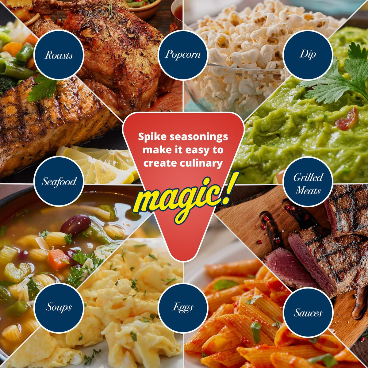 Spike Original seasoning salt ingredients closeup highlights natural, MSG-free flavor.