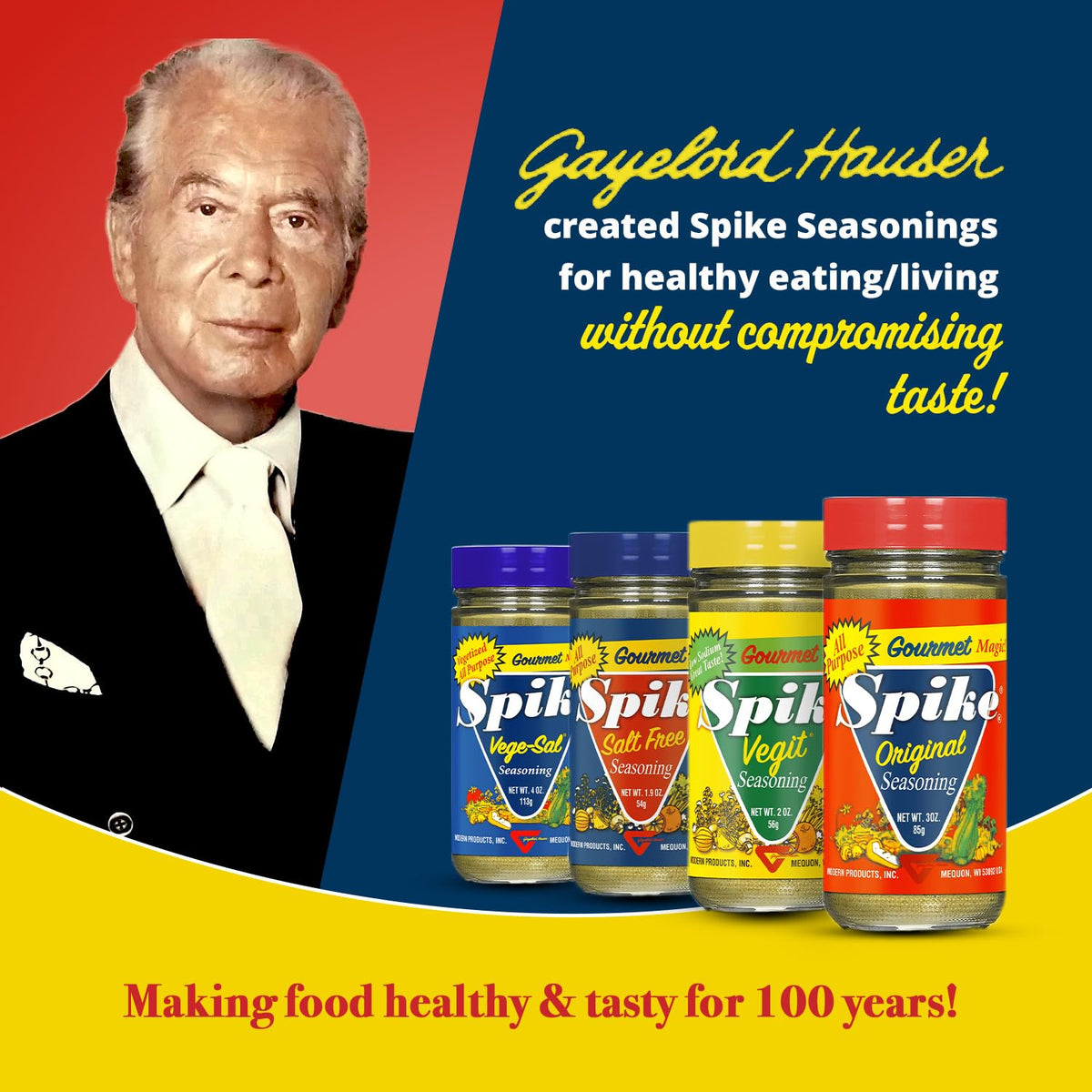 Made in the USA Spike products on a pantry shelf for everyday meals