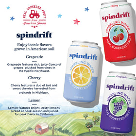 Spindrift Americana Grapeade can with real fruit flavor for gatherings.
