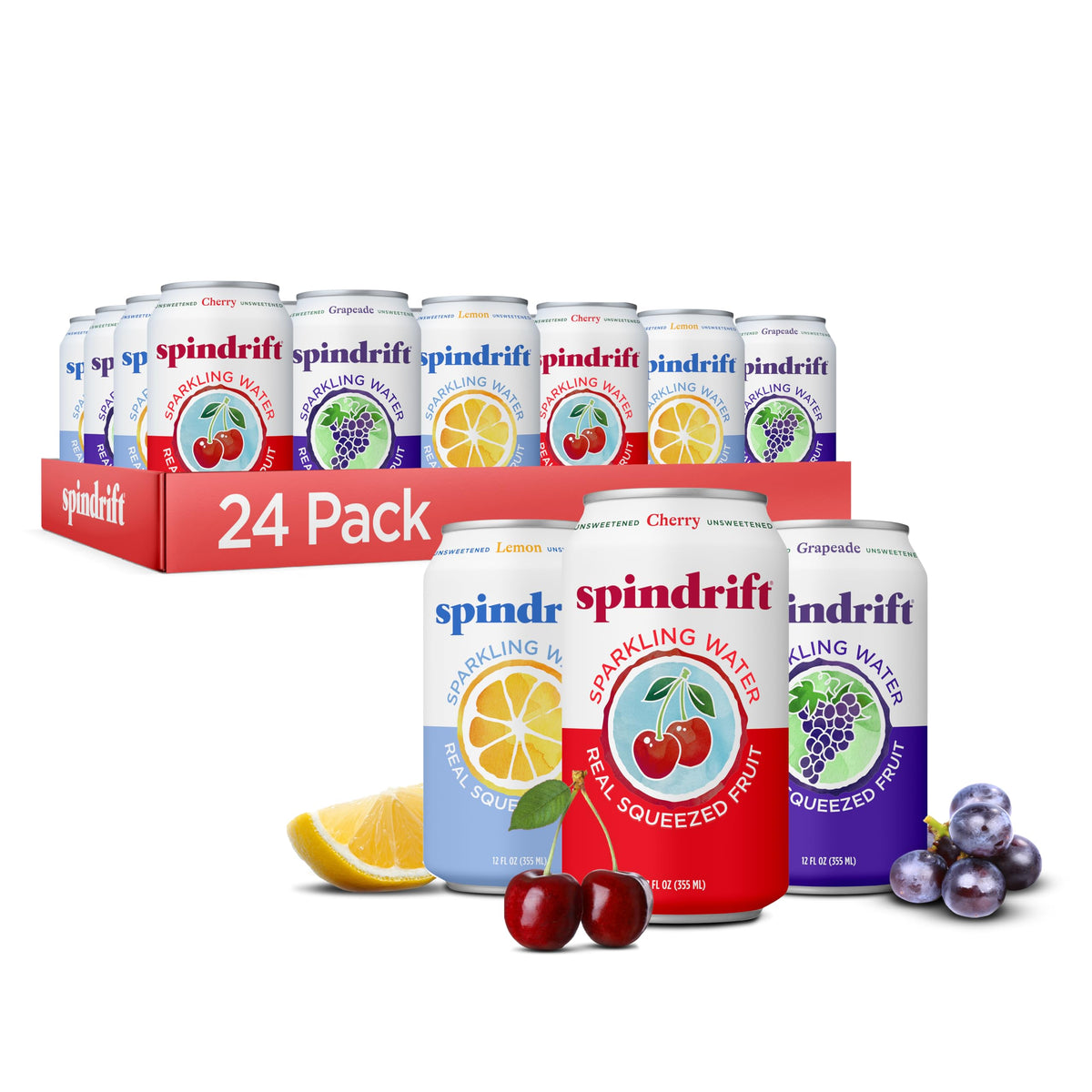 Spindrift Americana Lemon can for refreshing on-the-go hydration.