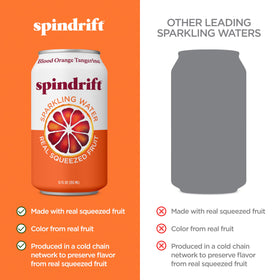 Spindrift Blood Orange Tangerine fridge pack on shelf for easy grab.