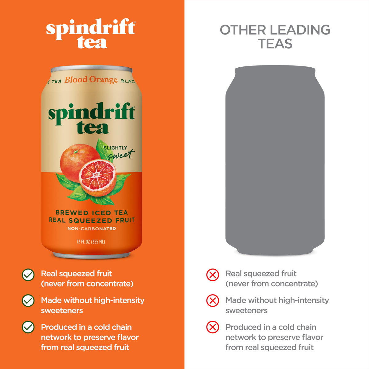 Spindrift Blood Orange Black Tea close-up highlighting vibrant citrus notes