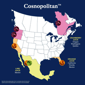 Spindrift Cosnopolitan real-fruit-juice close-up highlighting natural flavor