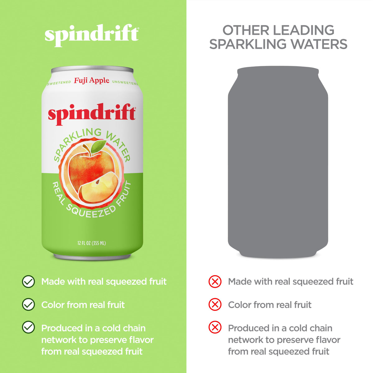 Spindrift Fuji Apple being poured into a glass to show sparkling texture.