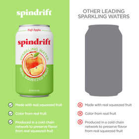 Spindrift Fuji Apple being poured into a glass to show sparkling texture.