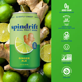 Spindrift Ginger Ale citrus and apple juice hints in the can.
