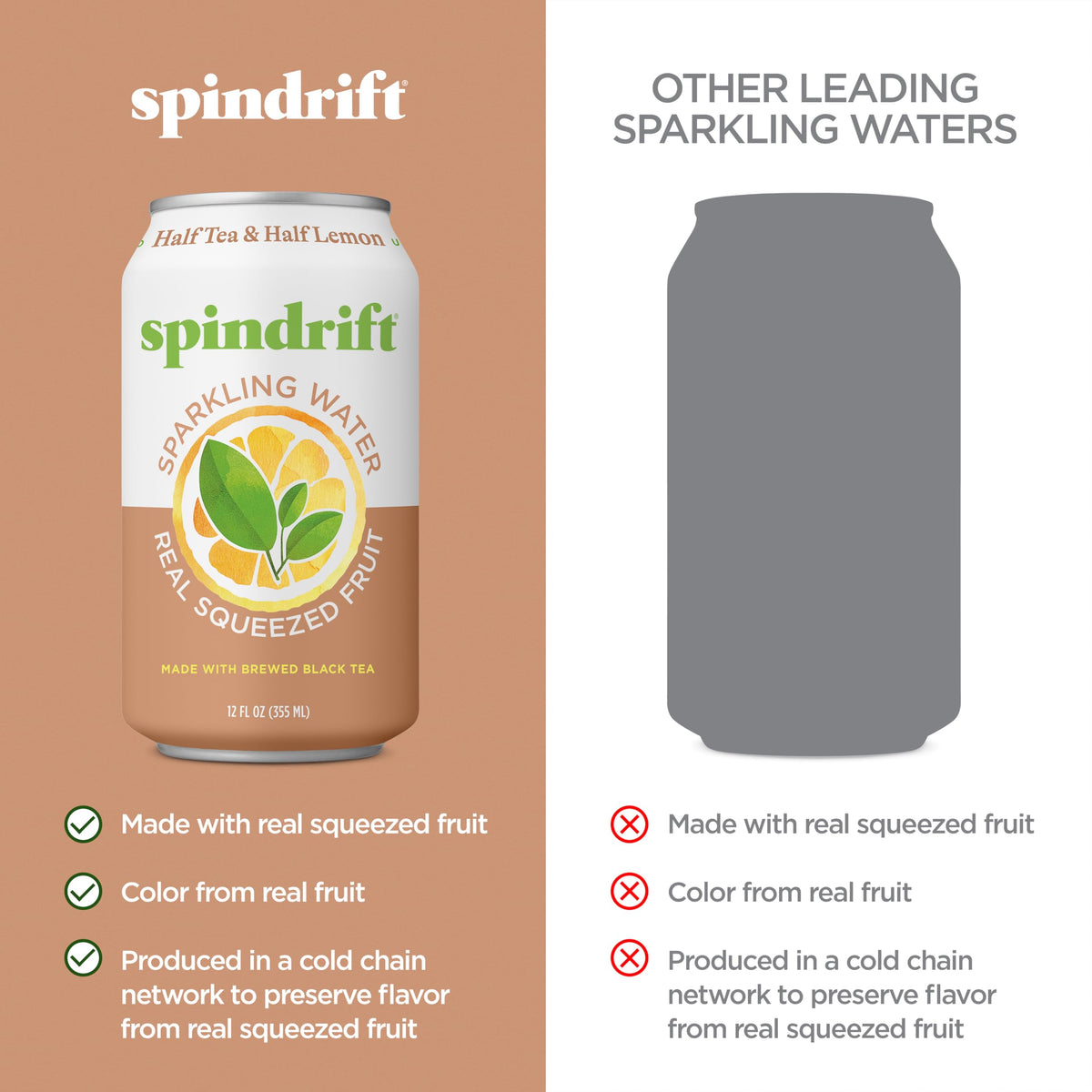 Spindrift Half Tea & Half Lemon 24-pack signals convenient, ready-to-drink sparkling tea.