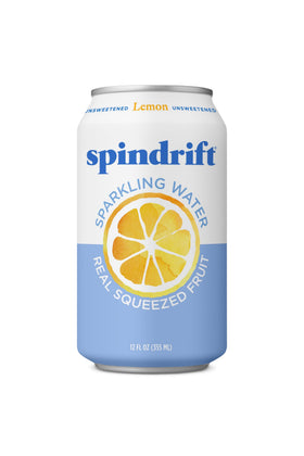 Spindrift Lemon can front view for refreshing hydration on the go.
