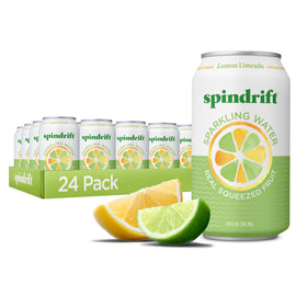 Spindrift Lemon Limeade can 12oz highlighting real fruit juice for a refreshing sip