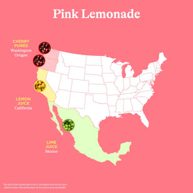 Spindrift Pink Lemonade can side view highlights 7 calories per can.