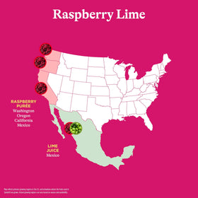 Spindrift Raspberry Lime can nutrition panel visible, 9 calories per can