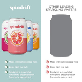 Spindrift real squeezed fruit close-up highlighting natural flavor