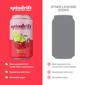 Spindrift Shirley Temple Cherry Citrus over ice delivers light, crisp carbonation.