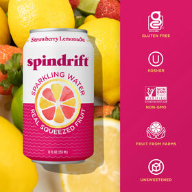 Spindrift Strawberry Lemonade 24-pack display for easy stocking