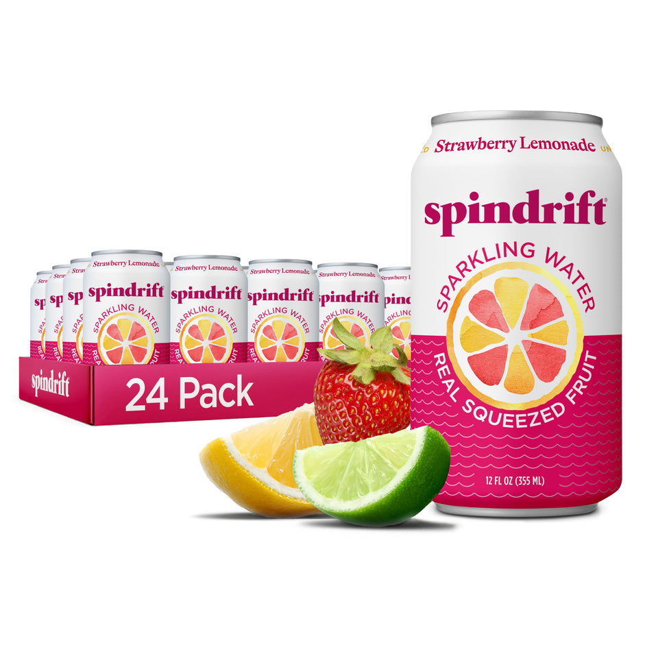 Spindrift Strawberry Lemonade can 24-pack for refreshing on the go