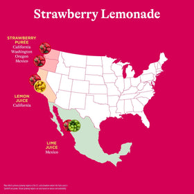 Spindrift Strawberry Lemonade can front view with real fruit imagery