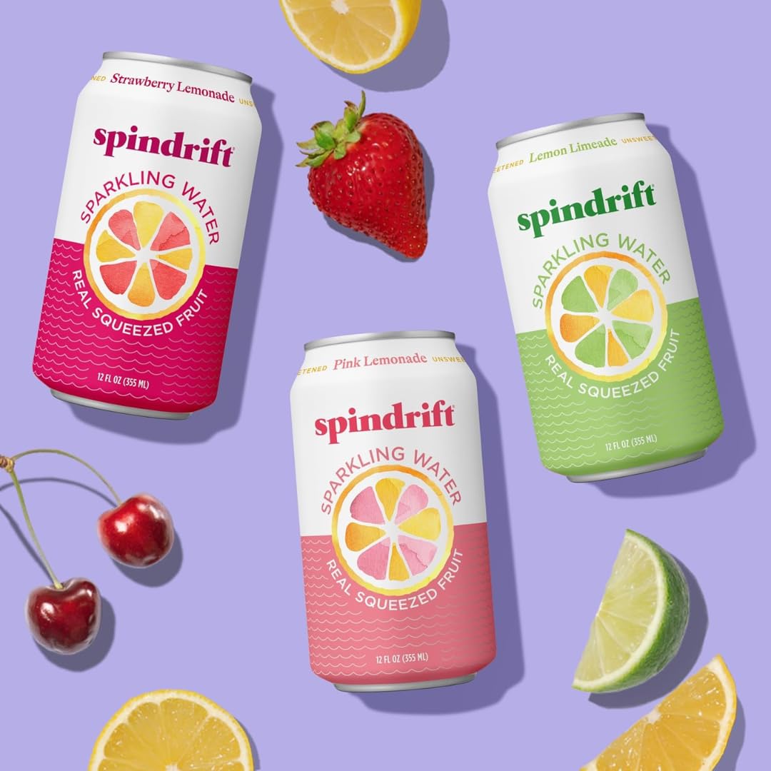 Spindrift tasting setup with glasses to explore flavors