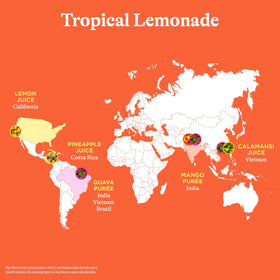 Spindrift Tropical Lemonade served over ice for refreshment