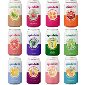Spindrift Ultimate Variety Pack can front, highlighting real fruit flavors for a refreshing sip.