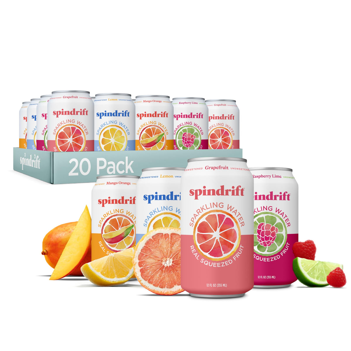 Spindrift Lemon can with real fruit flavor for a refreshing unsweetened drink