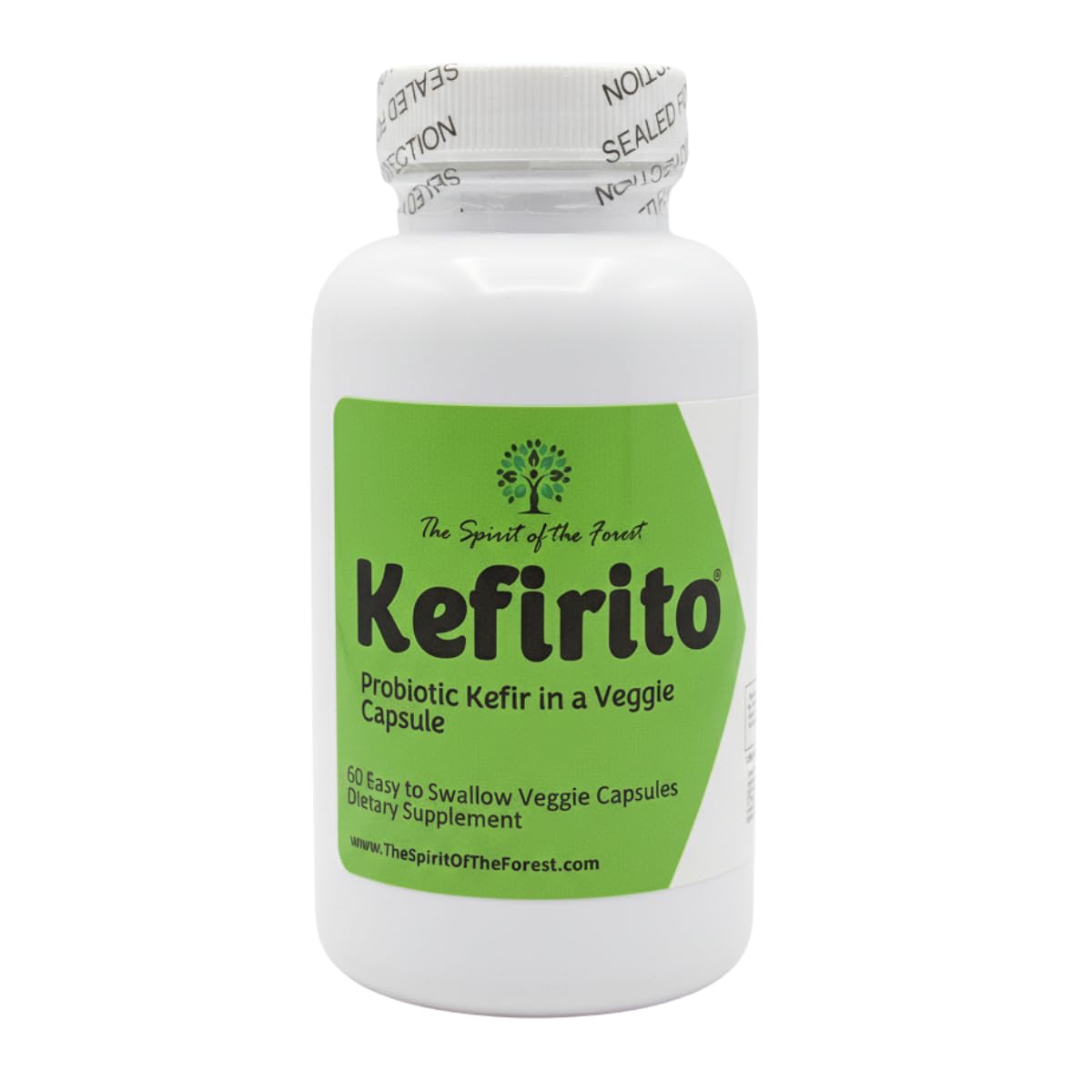 The Spirit Of The Forest Pure Kefir Probiotic bottle for daily digestion support.