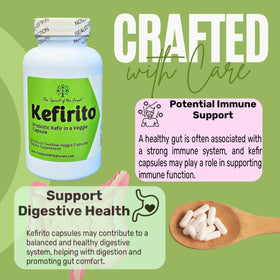 The Spirit Of The Forest Pure Kefir probiotic label close view.