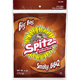 Spitz BBQ flavored sunflower seeds in a bag, savory backyard snack for gatherings.