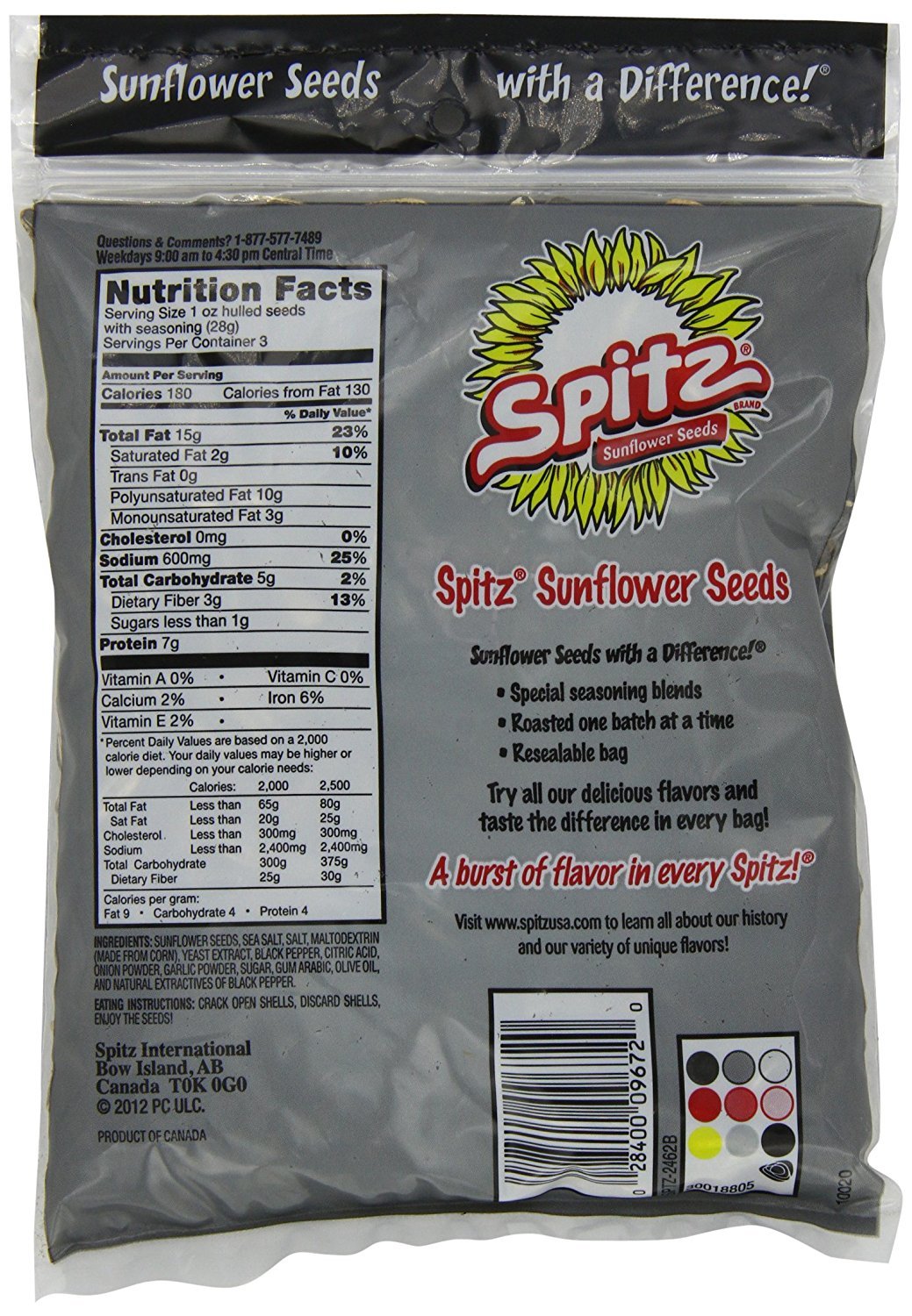 Spitz Chili Lime Sunflower Seeds 6oz bag offers citrusy heat.