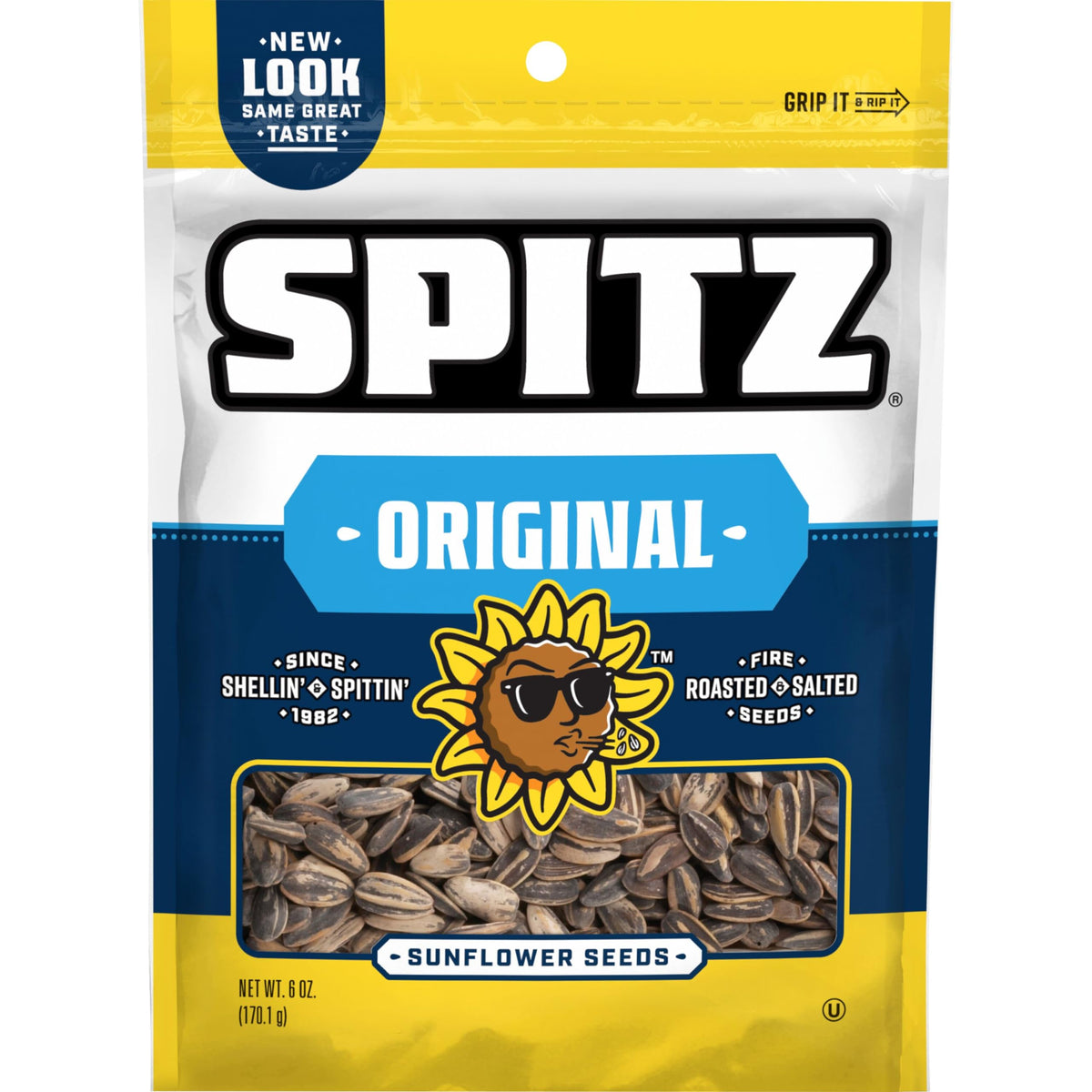 Spitz Sunflower Seeds Salted pack front, a flavorful grab-and-go snack.