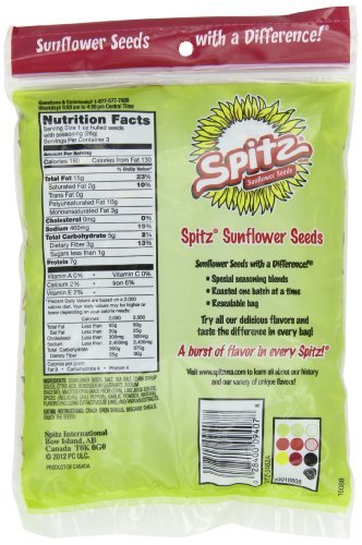 Spitz Sunflower Seeds Variety Pack display showing five flavors.