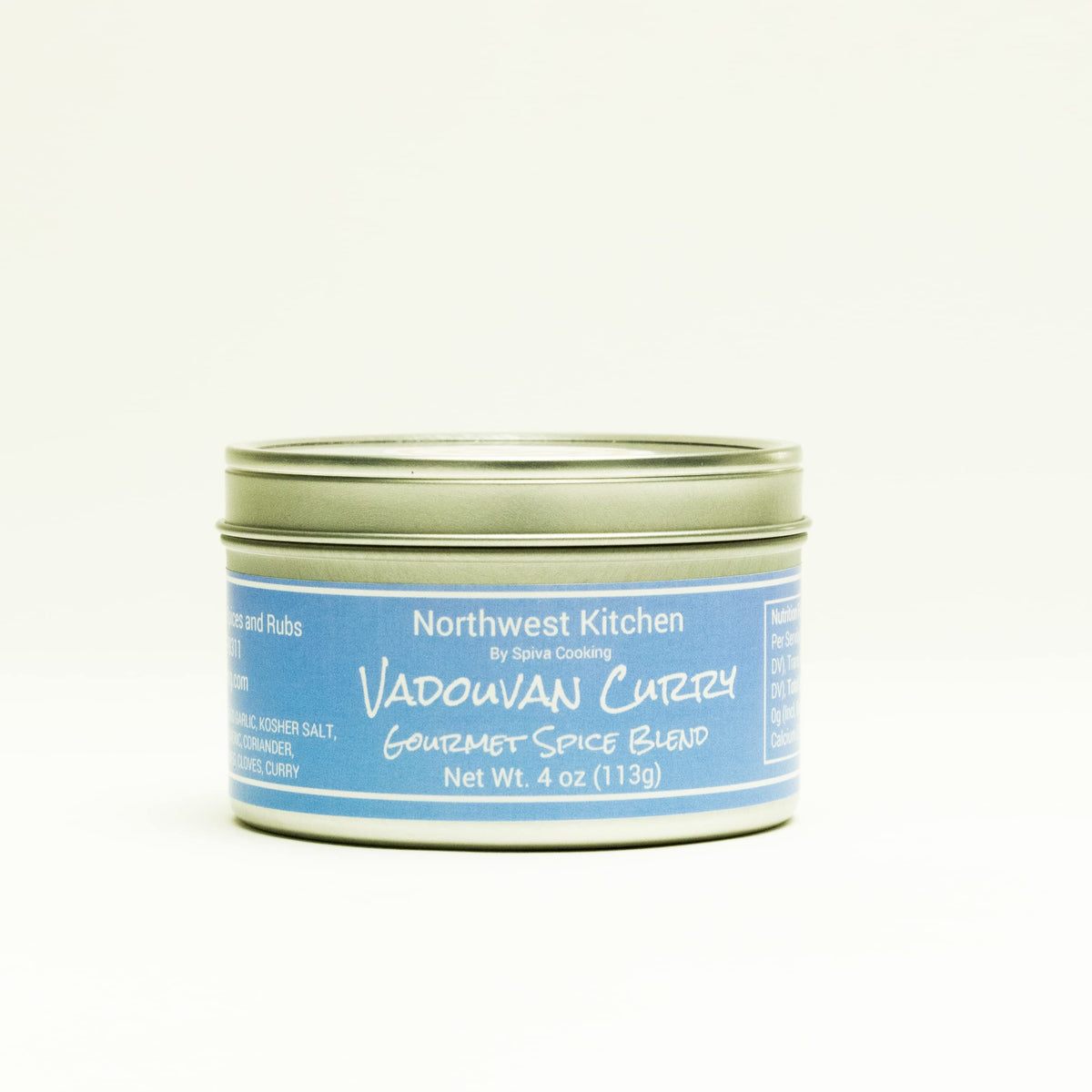 Spiva Cooking Vadouvan Curry jar with aromatic spice blend for seafood and chicken