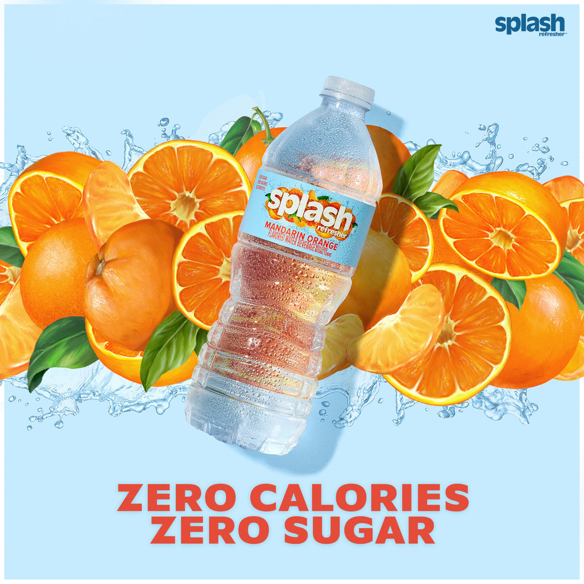 SPLASH REFRESHER Mandarin Orange pour shows bright citrus flavor for workouts