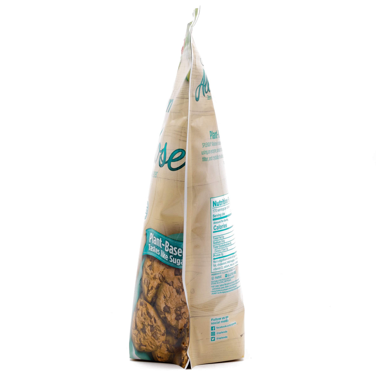 SPLENDA Allulose resealable pouch on kitchen counter for everyday use.