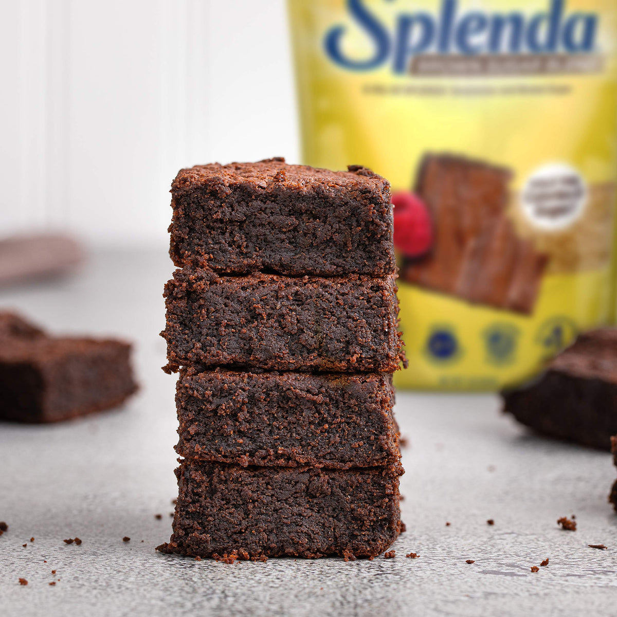Close-up of Splenda Brown Sugar Blend showing color and texture for brown sugar-like results.