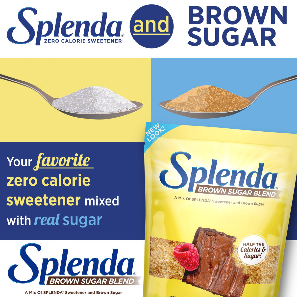 Splenda Brown Sugar Blend on a kitchen counter ready for daily use in recipes.
