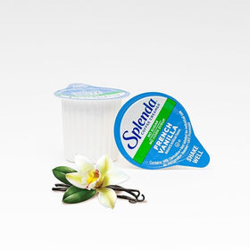 SPLENDA creamer pouring into coffee highlights on-the-go flavor convenience.