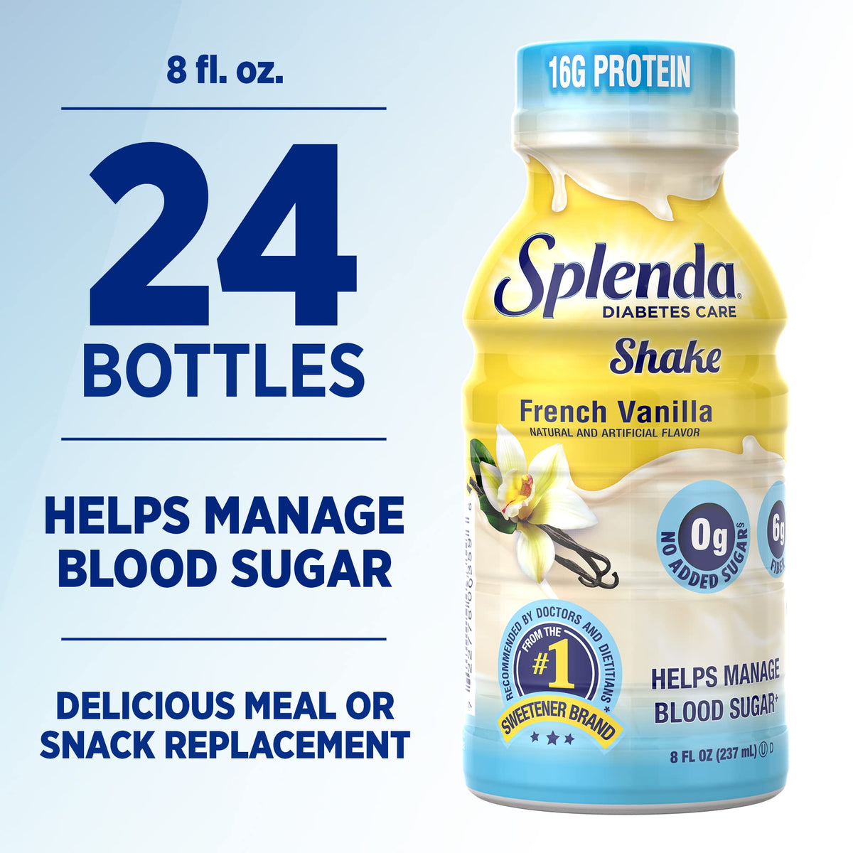SPLENDA Diabetes Care Shakes French Vanilla being poured for a quick meal