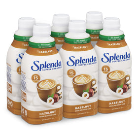 SPLENDA Hazelnut coffee creamer bottle offering sugar-free, creamy flavor.
